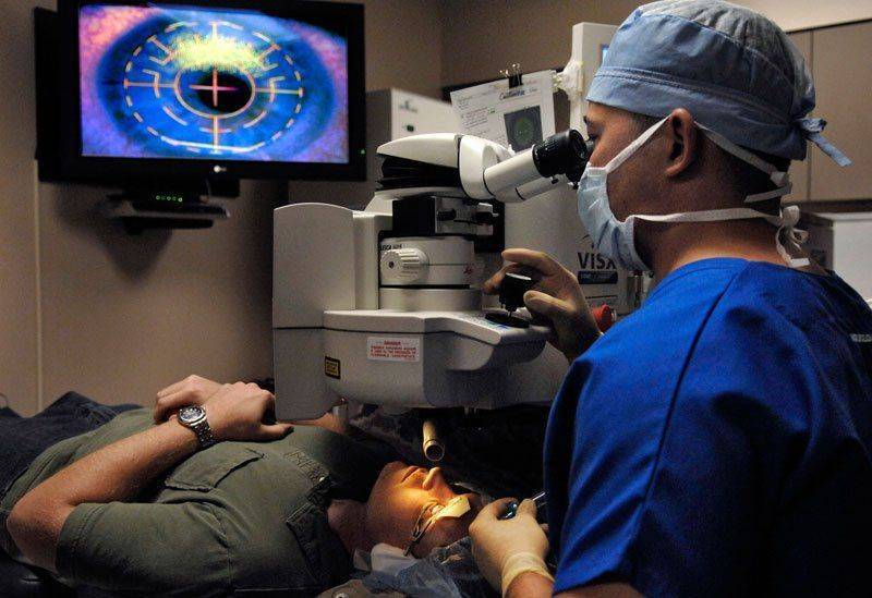 Проведение операции на глазах