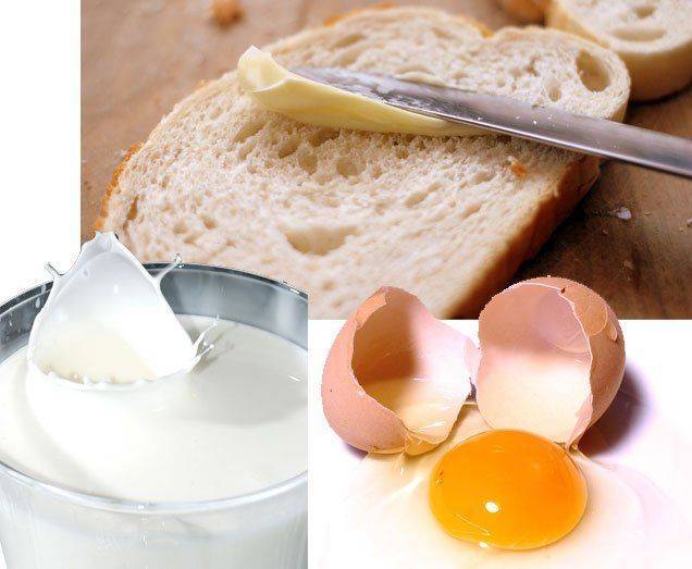 Яйца, масло и молоко
