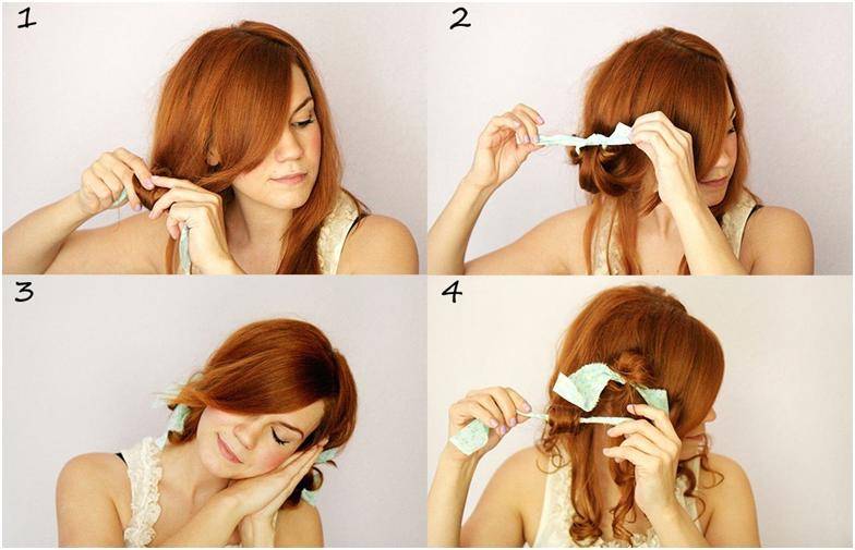 Как сделать кудряшки на средние волосы без плойки и бигуди, утюжка, за 5 минут. фото