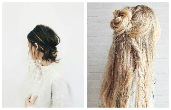 Быстрая прическа на средние волосы своими руками на каждый день с резинкой