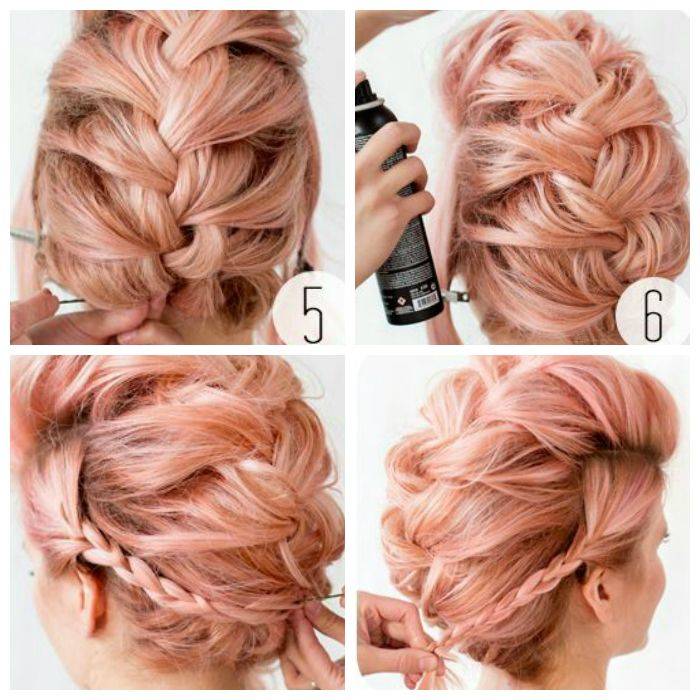 Быстрая прическа на средние волосы своими руками на каждый день с резинкой