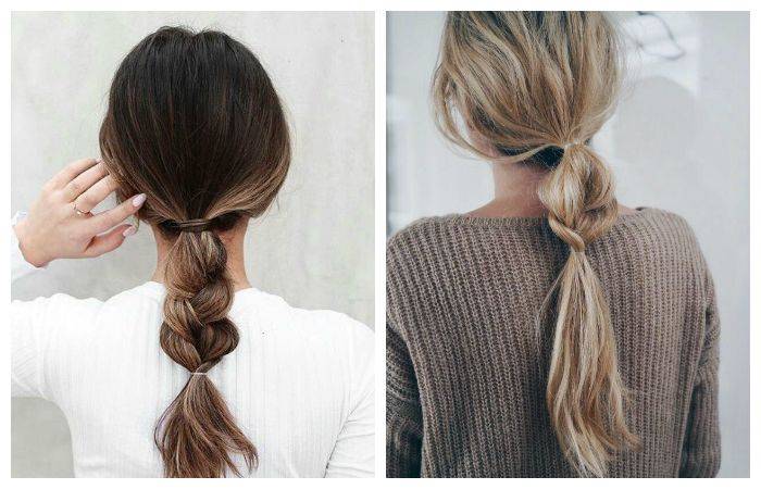 Быстрая прическа на средние волосы своими руками на каждый день с резинкой