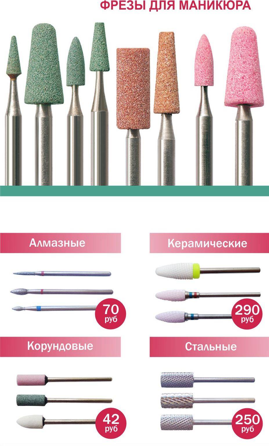 Фрезы для аппаратного маникюра