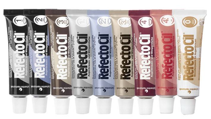Refectocil (рефектоцил) краска для бровей и ресниц. палитра, оттенки